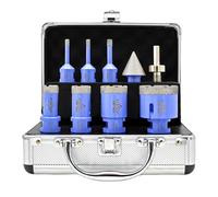 Diamond Drill Bits Set 9Pcs - 6/6/8/20/25/35/50mm Tile Hole Saw Kit, 35mm Beveling Chamfer Bit, Hex Shank Adapter for Porcelain Tile Ceramic Granite Marble Dekton
