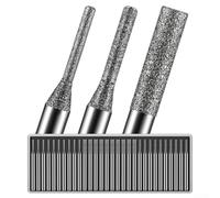 Diamond Drill Bits Set of 30 for Glass Stone Jewelry Making, Assorted 1mm to 3mm Tips, 1/8-Inch Shank Compatible with Rotary Tools