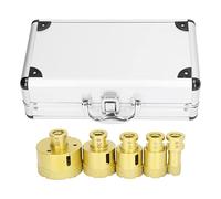 Diamond Drill Diamond Hole Saw Diamond Drill Bits Premium Brazed M14 Thread Angle Grinder Hole Opener for Glass Marble Granite Ceramic Tile 5PCS Set with Aluminum Case