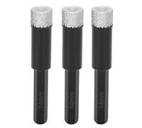 Diamond Dry Tile Drill Bits 14mm, Vacuum Brazed, 3 Pieces - Efficient Fast Drilling, Cooling Wax Lubrication, Suitable for Hard Tiles and Granite
