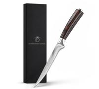 Diamond Edge Boning Knife - Professional Kitchen Knife with Ultra Sharp Stainless Steel Blade, Ergonomic Pakkawood Handle, Gift Box & Protective Sheath - Ideal for Meat, Poultry & Fish