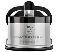 Diamond Edge No.1 Knife Sharpener - Safe & Compact Manual Knife Sharpener for Any Knife - Knives Sharpener Suitable for Serrated & Outdoor Blades - Professional Quality, Silver
