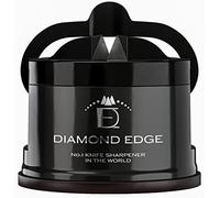 Diamond Edge No.1 Knife Sharpener - Safe & Compact Manual Knife Sharpener for Any Knife - Knives Sharpener Suitable for Serrated & Outdoor Blades - Professional Quality, Black
