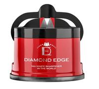 Diamond Edge No.1 Knife Sharpener - Safe & Compact Manual Knife Sharpener for Any Knife - Knives Sharpener Suitable for Serrated & Outdoor Blades - Professional Quality, Red