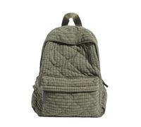 Diamond Embroidered Women Casual Backpack Striped Cotton Multi Pocket | Lightweight Padded Adjustable Shoulder Straps Commute Everyday Travel Daypack Large Capacity