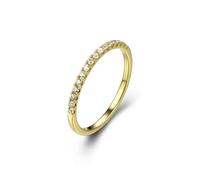Diamond Engagement Rings for Women, Simple Promise Rings Gold Stackable Thin Ring with Round Shape Diamond 18K Yellow Gold Size X 1/2