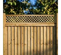 Diamond Fence Panel Topper 6ft x 1ft Framed Standard Garden Trellis Wooden
