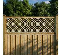 Diamond Fence Panel Topper 6ft x 2ft Framed Garden Trellis Wooden 3pk