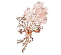 Diamond Flower Brooches for Women Vintage Rhinestone Flower Brooches Pin Fashion Garment Accessories Birthday Gift Brooches for Women Jewelry Gift, Metal, no gemstone
