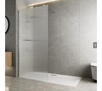 Diamond Fluted Wet Room Shower Screen 1400mm - 8mm Chrome