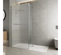 Diamond Fluted Wet Room Shower Screen 900mm & Hinged Return Panel - 8mm