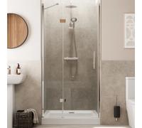 Diamond Frameless Hinged Shower Door 1200mm with Anti Slip Tray & Waste - 8mm