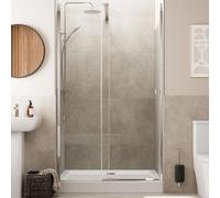 Diamond Frameless Sliding Shower Door with 1200 x 700mm Raised Non Slip Tray and Waste - 8mm Chrome