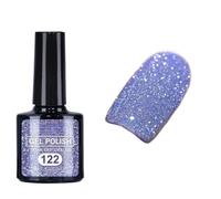 Diamond Gel Nail Polish 12 Colours, Reflective Glitter Nail Gel for Disco Parties & Home DIY Nail Art - Crushed Diamond Sparkle, Long-Lasting 28+ Days Soak Off UV LED Gel Varnish (12pcs-122)