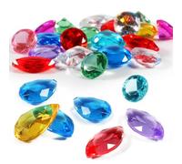 Diamond Gem Stones About140Pcs 18-25mm Acrylic Fake Treasure Jewels for Multicolored Large Gemstones Set Decorative Crystals for Vases Wedding Table Party