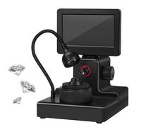 Diamond Girdle Viewer, 4.3" LCD Digital Microscope, 50-1500X Magnification, with LED Fill Light, can be 360° Rotatable and High-Definition Zoom, for Diamond Inscription Viewer,A