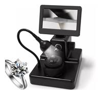 Diamond Girdle Viewer with LED Fill Light, Diamond Girdle Viewer for Diamond Inscription Viewer, 50-1000X Magnification, Biological Microscope Kit with LED Fill Light