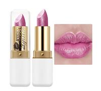 Diamond Glitter Lipstick, Metallic Shimmer Pink Lipstick, High Impact Shine Lipcolor, High Pigmented Waterproof Long Lasting Lip Gloss, Non Stick Cup Lightweight Lip Makeup for Women
