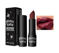 Diamond Glitter Lipstick - Moisture Tinted Lip Balm, Dark Red High Shine Gloss for Women, Sparkling High Pigment Non-Stick Cup, Shimmer Make up