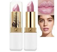 Diamond Glitter Lipstick,Pink Shimmer&Gold Metallic Lipstick,High Pigmented Moisturizing Long Lasting Sparkly Lip Gloss,Non-Sticky Creamy Lip Stain,Waterproof Lip Gloss & Satin Lip Stain for Women#08