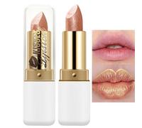 Diamond Glitter Lipstick,Pink Shimmer Matte Metallic Lipstick with Gold&Silver Sparkle,High Pigmented Waterproof Long Lasting Sparkly Gloss,Moisturizing Non-Sticky Lip Stain,Light Pink Shimmer(9#)