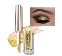 Diamond Glitter Liquid Eyeshadow & Eyeliner Pen, Starry Sequins Mermaid Eye Shadow, Crease Resistant, Long Lasting and Pigmented Sparkling & Shimmer Eyes Makeup(#02 Gold)