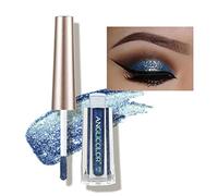 Diamond Glitter Liquid Eyeshadow & Eyeliner Pen, Starry Sequins Mermaid Eye Shadow, Crease Resistant, Long Lasting and Pigmented Sparkling & Shimmer Eyes Makeup(#17 Deep Sea Blue)
