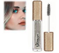 Diamond Glitter Mascara,Glitter Mascara for Eyelashes,Lashes Top Coat Shiny Mascara,Long-Lasting Sparkle Mascara for Eyelashes,Smudgeproof Coloured Mascara for Eyes,Coloured Mascara for Women,Sliver