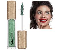 Diamond Glitter Mascara,Glitter Mascara for Eyelashes,Lashes Top Coat Shiny Mascara,Long-Lasting Sparkle Mascara for Eyelashes,Smudgeproof Coloured Mascara for Eyes,Coloured Mascara for Women,Green