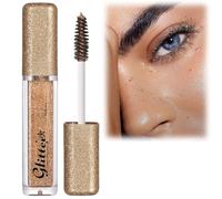 Diamond Glitter Mascara,Glitter Mascara for Eyelashes,Lashes Top Coat Shiny Mascara,Long-Lasting Sparkle Mascara for Eyelashes,Smudgeproof Coloured Mascara for Eyes,Coloured Mascara for Women,Gold