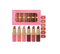 Diamond Glitter Matte Lipstick, 6 Color Shimmer Glitter Lipstick for Women Long Lasting Waterproof Shimmer Sparkling Lips Color Nude Lipsticks, High Glossy Lip Makeup Gift for Women Girl