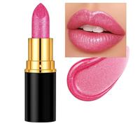 Diamond Glitter Pink Lipstick - Long Lasting Waterproof Shimmer Gloss - Hydrating Pearlescent Shine Lipstick Transferproof Lightweight Formula for Women (#03 Glittery Pink Glossy)