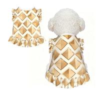 Diamond Gold Beige S Pet Apparel for Small Dogs-Cute Summer Outfit for Puppy, Soft Breathable Pet Clothes for Cat