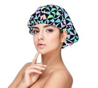 Diamond Grid Print Satin Silk Bonnet for Sleeping Women, Adjustable Double Layer Satin Hair Bonnet for Curly Hair Night Sleep Cap Women