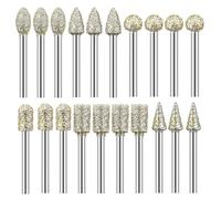Diamond Grinding Bit Set for Dremel Rotary Tool, 20 PCS Die Grinder Bits Sanding Bits Accessory for Dremel with 3mm Shank for for Grinding, Stone Glass Ceramics Carving, Polishing