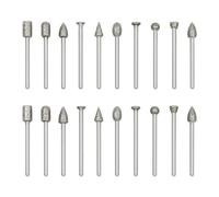 Diamond Grinding Burr Bits Set, Maslasee 20Pcs 1/8" Shank Rotary Tool Accessories for Grinding, Carving, Polishing Stone, Glass, Ceramic Diamond Drill Bits