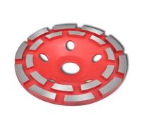 Diamond Grinding Cup Wheel 125mm Steel & Diamond Double Row 20mm Segment Silver