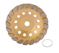 Diamond Grinding Disc Turbo Row Smoothly Cutting Grinding Wheel With Washer ID 22MM Gold For Professional Polishing of Cement Granite Marble and Other Stone Walls Floors Bridges (180mm)