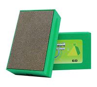 Diamond Hand Polishing Pads 60 Grit Sanding Blocks Foam Backing for Tile Stone Marble Concrete Ceramics Granite Glass Wet Dry 1PCS (Grit-60)