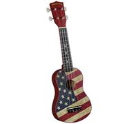 Diamond Head DU-131 American Flag Soprano Ukulele-Satin Finish, Deep Red
