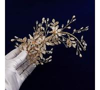 Diamond headdress fashion flower pearl gold bridal headband crystal soft headband bridal flower hair accessories crystal headdress