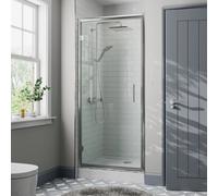 Diamond Hinged Shower Door 800mm with 800 x 800mm Raised Tray and Waste - 8mm