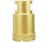 Diamond Hole Saw Brazing Drill Bit, 35mm M14 Diamond Drilling Bit for Marble and Concrete, Oval Chip Drain Design with Golden Brazed Diamond Segments, Compatible with Electric Hand