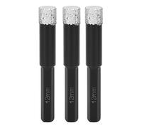 Diamond Hole Saw Cutter, Brazed Dry Hex Handle Diamond Hole Saw Drill Bit for Tile Marble Ceramic Black 12mm 3 pcs