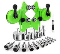 Diamond Hole Saw Kit 17PCS Drill Bits Sets with Double Suction Cups Guide Jig Fixture from 4mm-83mm Hollow Drill Set for Ceramic, Glass, Tile, Porcelain, Marble, Granite