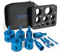 Diamond Hole Saw Kit with Tile Hole Saws - Professional Diamond Grit Hole Saw Set for Porcelain, Ceramic, and Glass