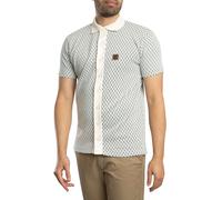 Diamond Jacquard Polo Shirt Ecru 3XL