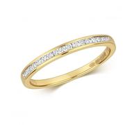 Diamond Jewellery 9CT Channel Set Gold Rings with 17 Diamonds - Size J