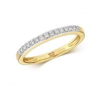 Diamond Jewellery 9ct Claw Set Eternity Gold Rings with 15 - Size P