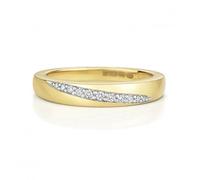 Diamond Jewellery 9ct Crossover Ring in 9K Yellow Gold RD393 - - Size Q